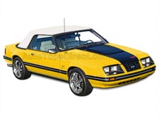 Mustang Convertible Top 83-90 All Models White Vinyl With Tinted Glass Window