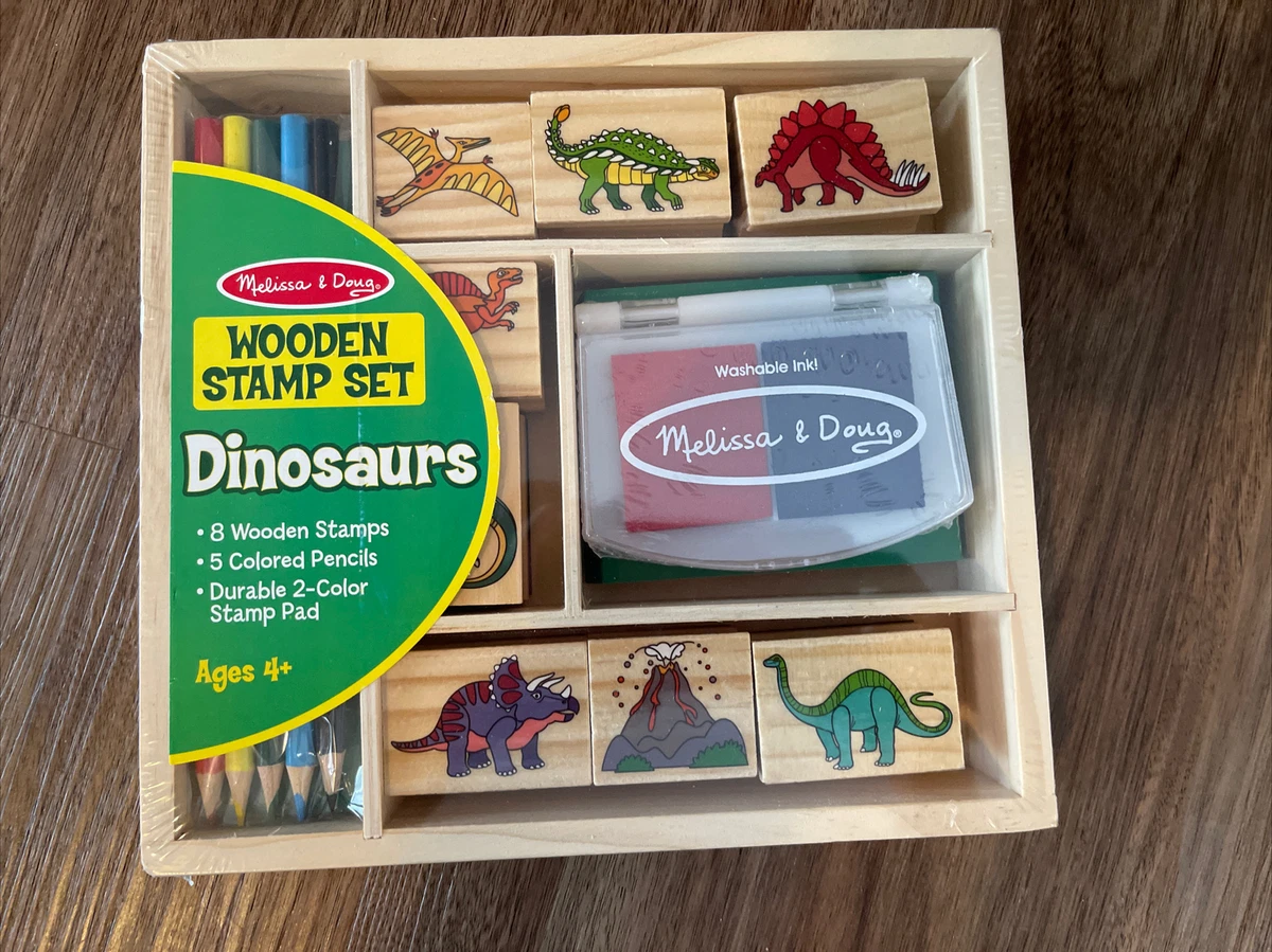 Melissa & Doug Dinosaur - Wooden Stamp Set