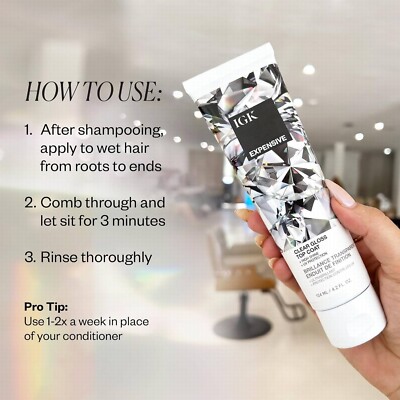 IGK Expensive Clear Gloss Top Coat | Glanz+Stärken+Glätten | Vegan + | 4.2 Oz