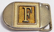 LEE Initial "F" Belt Buckle Monogram Letter F NY USA Pat. Pend. Vintage GT