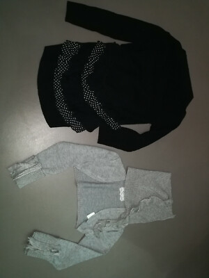 2 STÜCK FUN FUN 4 JAHRE HERZWÄRMER SCHULTERSCHUTZ SHIRT + STRICKJACKE MÄDCHEN MÄDCHEN