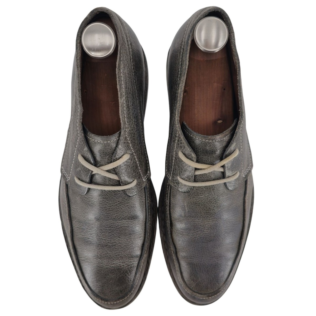 Cole Haan Oswego 2 Eye Men 11 Gray Grey Leather Casual Dress  display picture 1