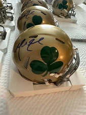 Marcus Freeman Signed Notre Dame Fighting Irish Shamrock Mini Helmet Auto COA