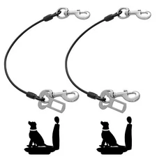 Mi Metty Dog Seat Belt Harness for Car2pcs Dog Seatbelt of Coated Wire Leash ...