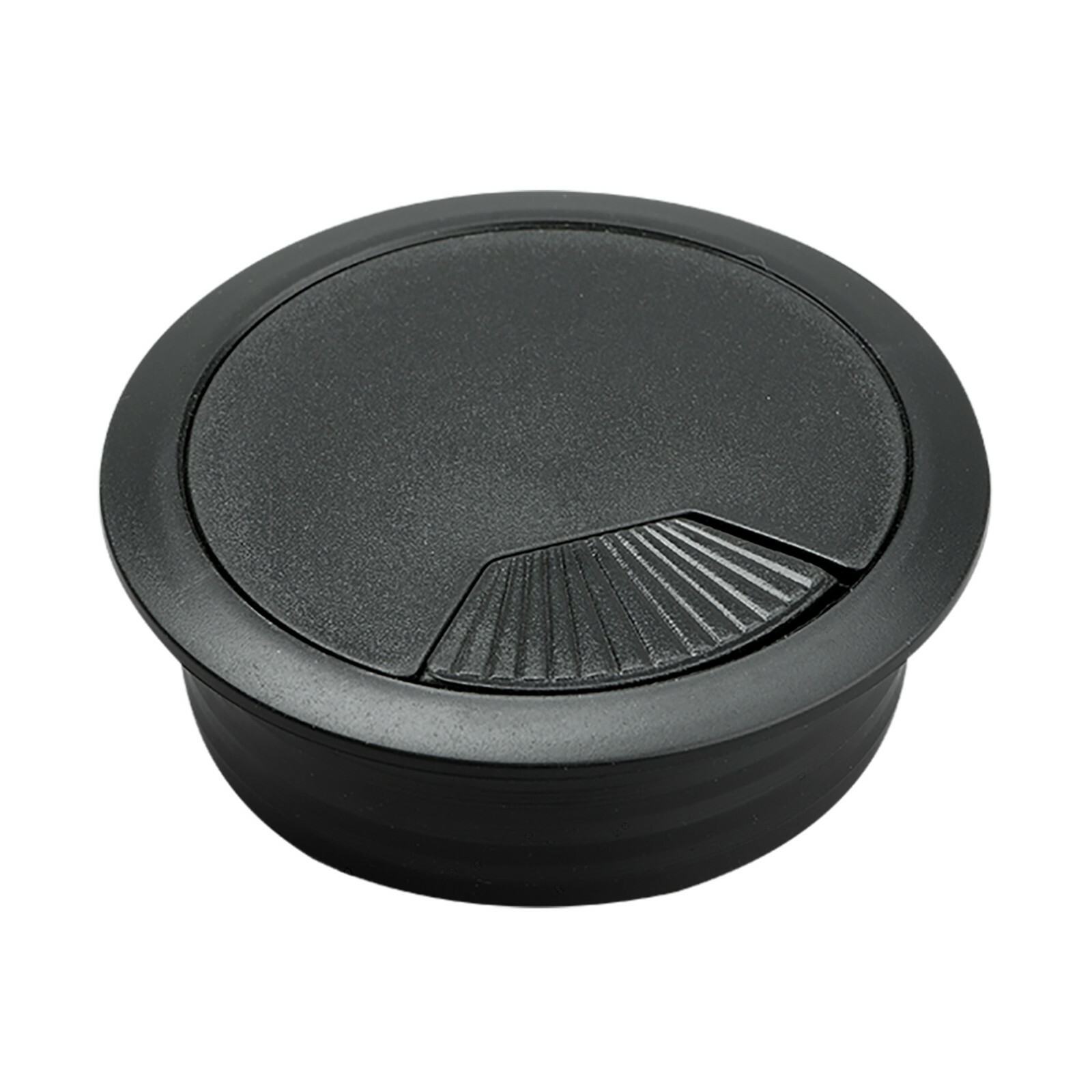 60mm Black Plastic Cable Desk Grommets Computer PC Cover Caps Wires Cables