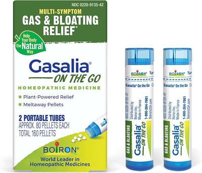 Boiron Gasalia on the Go Travel Essential Gas Abdominal Pain Bloating 160 Pellet