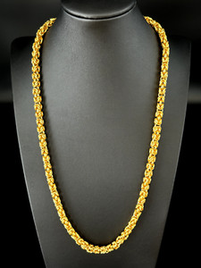 Authentic 24k Gold Plated Thai Kings Chain Necklace 26 Inch - 3.35 oz, Base - C02