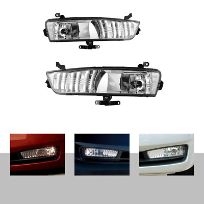 Pair Fog Lights For 2007-2011 Hyundai Accent Clear Lens Front Lamp w/ Wiring Kit