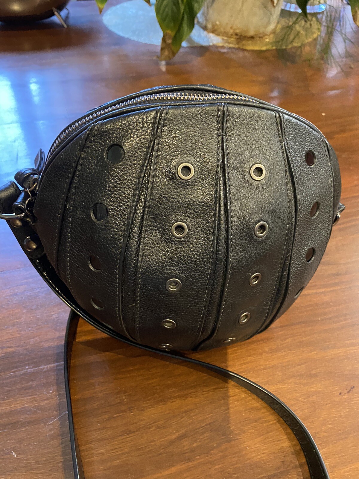 rare black leather mimco crossbody bag...... eBay