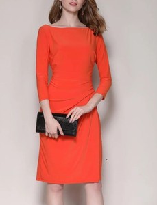 orange jersey dress