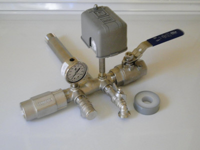 STAINLESS STEEL 1 X 11 Tank Tee Kit + VALVES Installation Water Well Pressure Ta