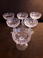 6-er Set Champagnerschalen Kristallglas handgeschliffen Hohlbaluster 60r Sammler
