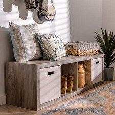 Better Homes  Gardens 4-Cube Vertical Storage Organizer, Rustic Gray