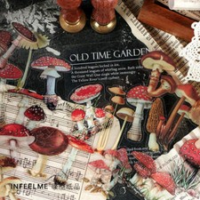 40pcs Mushroom Stickers Vinyl Garden Variety Red Journal Bookkeeping Small