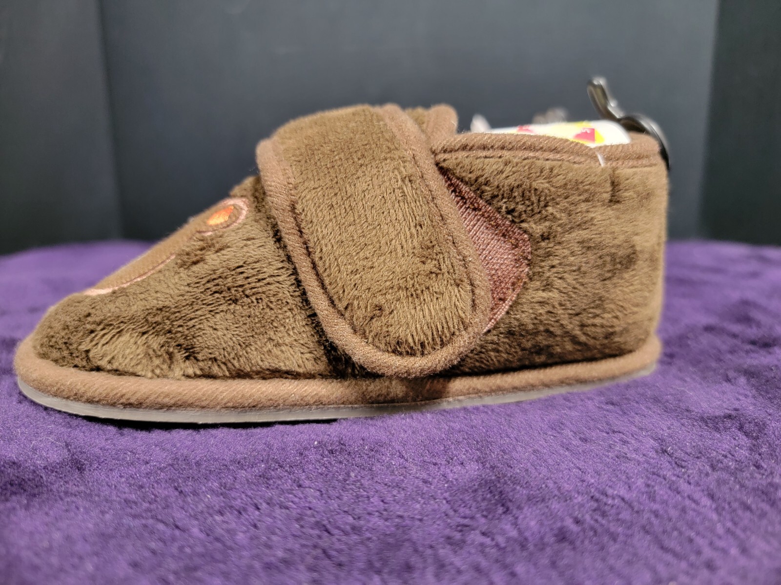 SAOLA Pantofole Teddy Bear bambino marrone suola antiscivolo (taglia Large (9 10))