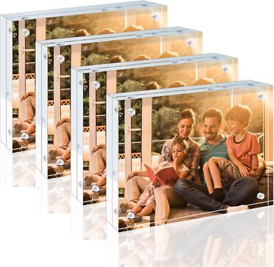 Egofine Acrylic 13x18 cm Picture Frames 20mm Thicker Lucite Clear Magnetic Frame