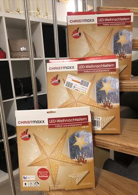 Neu OVP Christmaxx aus TV Werbung 3 LED Weihnachtssterne Stern Holz Kabellos  | eBay.de