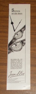 Seltene Werbung vintage JEAN D'EVE SECTORA Uhr 1987