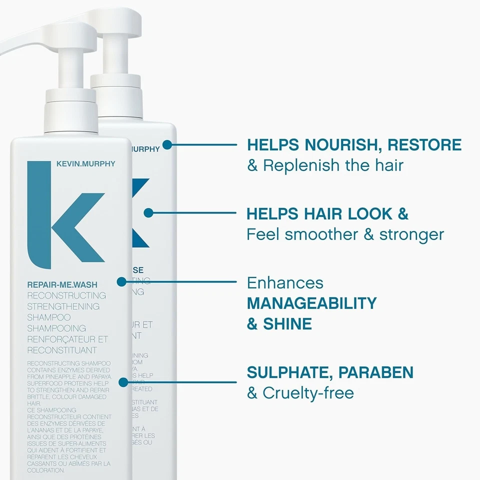 Kevin Murphy Repair Me Wash & Rinse DUO - 33,8 oz / 1 L [Belleza] NUEVO Foto 3 de 4