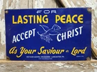 New ListingLOT OF VINTAGE CHURCH PORCELAIN SIGN CHRISTIAN BIBLE GOD LORD LANCASTER