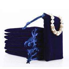 Velvet Drawstring Pouches – 50-Pack Royal Blue Gift Bags for Travel, Jewelry,...