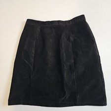 Vintage Phoenix Made In USA Black Leather Suede Skirt Women s Size 26 Waist