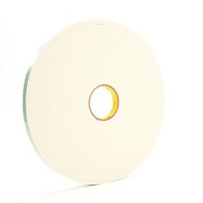 3M 4008 Double-Sided Foam Tape, 3/4 In W, 36 Yd L, 1/8 In, Polyurethane Foam,