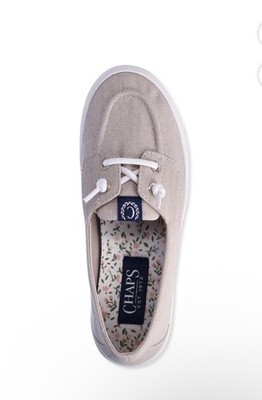 Chaps Women's Fairwinds Canvas Slip On Classic Fit Floral Boat Shoes Size 11