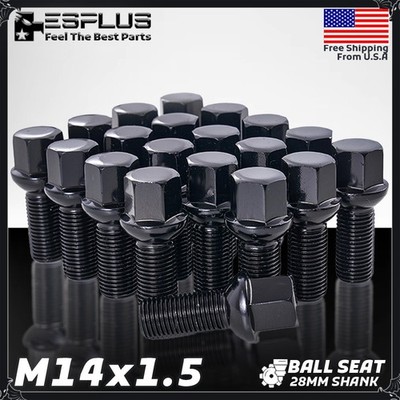 20 Pc Audi Stock Lug Bolt M14x1.5 Black 28mm Fit Latest A/Q/R/RS/S/SQ -Series