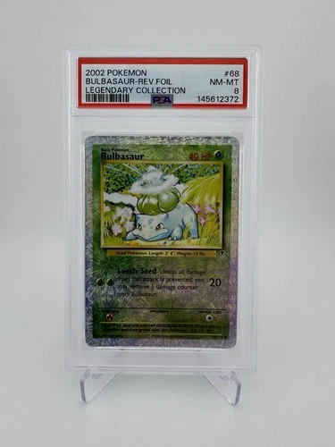 Pokémon TCG Bulbasaur Reverse Holo Card Legendary Collection 68/110 PSA 8
