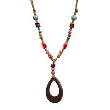 Zlanderah Boho Colorful Ceramic Beads Necklace Open Adjustable, 2