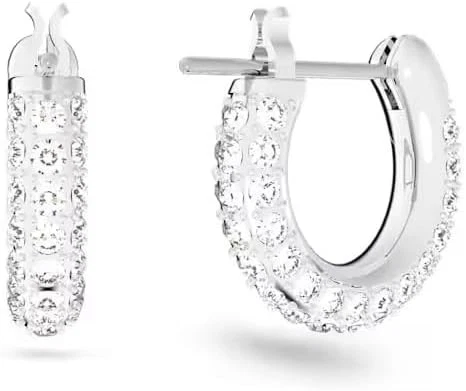 Swarovski Stone Hoop Earrings White Rhodium plated  - Image 2 of 4