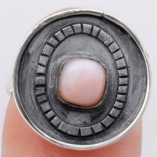 Natural Pink Opal 925 Sterling Silver Ring s.7 Jewelry R-1080