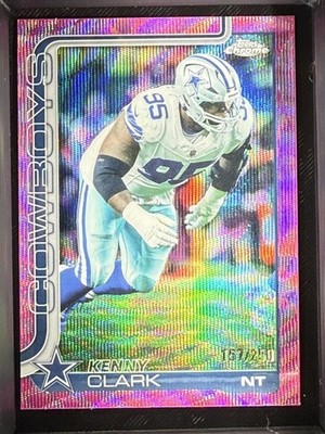 2025 Topps Chrome Kenny Clark Pink Wave Refractor /250 Cowboys