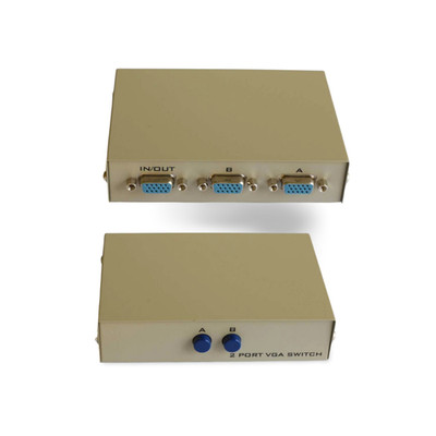 2 Port VGA SVGA Monitor Switch Box 2 In 1 Out For LCD PC TV Monitor - Beige