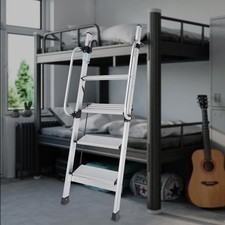 Aluminum Bunk Bed Ladder 4 Step Ladder With Adjustable Handrails Hooks And