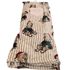 Cuddle Bear Co Christmas Oversized Plush Throw Blanket Sledding Teddy Bear 60x70
