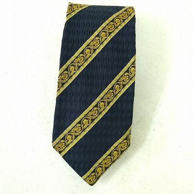 GIANNI VERSACE Rare tie Black, gold, allover pattern silk from japan M1492 - Picture 11 of 24