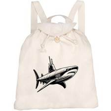'Shark Submarine' Canvas Rucksack / Backpack (RK00039241)