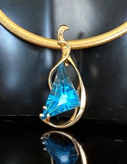 Designer CUSTOM 14k Solid Gold Massive Carved Blu… - image 13