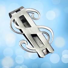 1pcs Stainless Steel Money Wallet Clips Dollar Sign Shape Banknote Clips