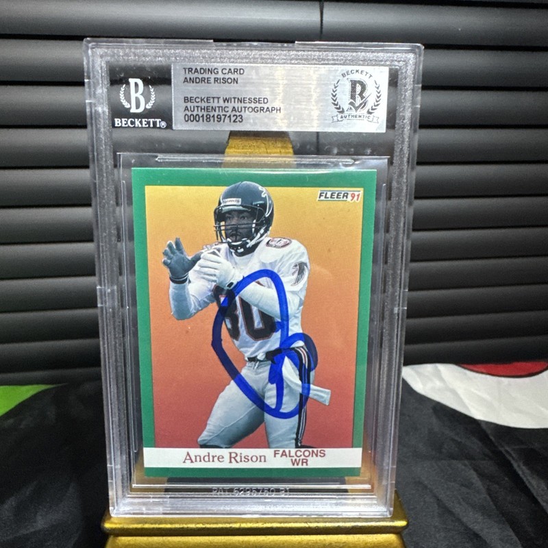 Andre Rison 1991 Fleer #208 Atlanta Falcons Beckett Grading AUTO