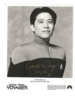 STAR TREK Autograph GARRETT WANG 1995 Signed 8X10 VOYAGER Press Kit Photo w/ COA