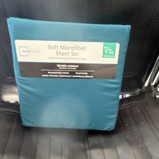 Mainstays Soft Microfiber Sheet Set Twin Extra Long Teal Wrinkle Resistant