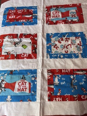 Cat and The Hat Unfinished Lap Quilt Quilt Block Pattern