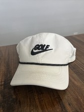 Nike Golf Hat Classic 99 Adjustable Dri-Fit Rope White Black