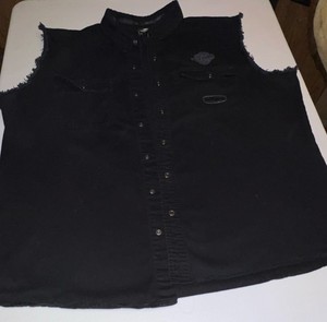 Harley-Davidson Black Sleeveless Vest 2XL Skull Graphic Motorcycle Apparel