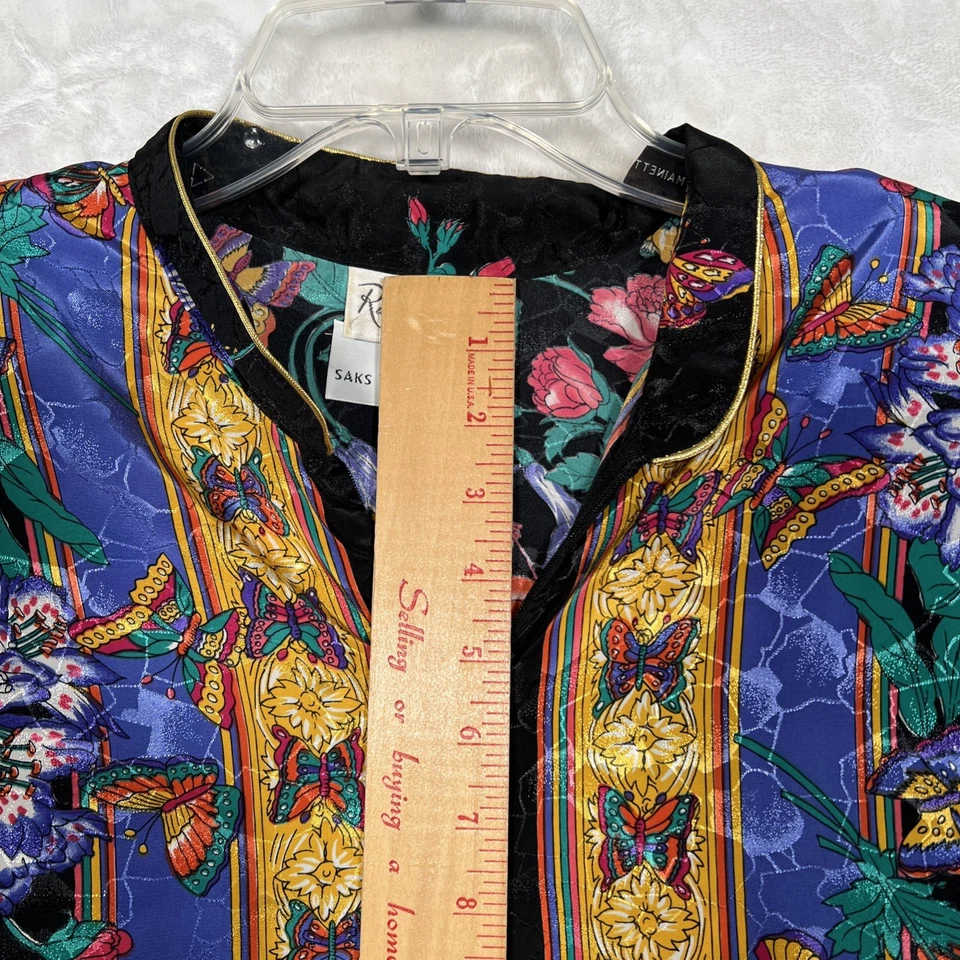 VESTIDO MAXI CAFTÁN MUMU RARO VINTAGE AÑOS 80 RUTH NORMAN SAKS QUINTA AVENIDA HECHO EN EE. UU. Foto 4 de 4