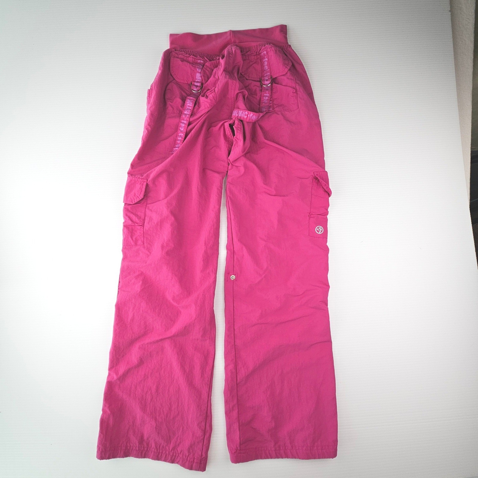 Zumba Feel the Music Cargo Pants Pink Nylon Dance Trousers Medium RN131301 image 6