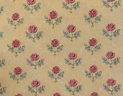 Red Roses on Yellow Background 11 inches x 42 inches wide 100% Cotton Fabric